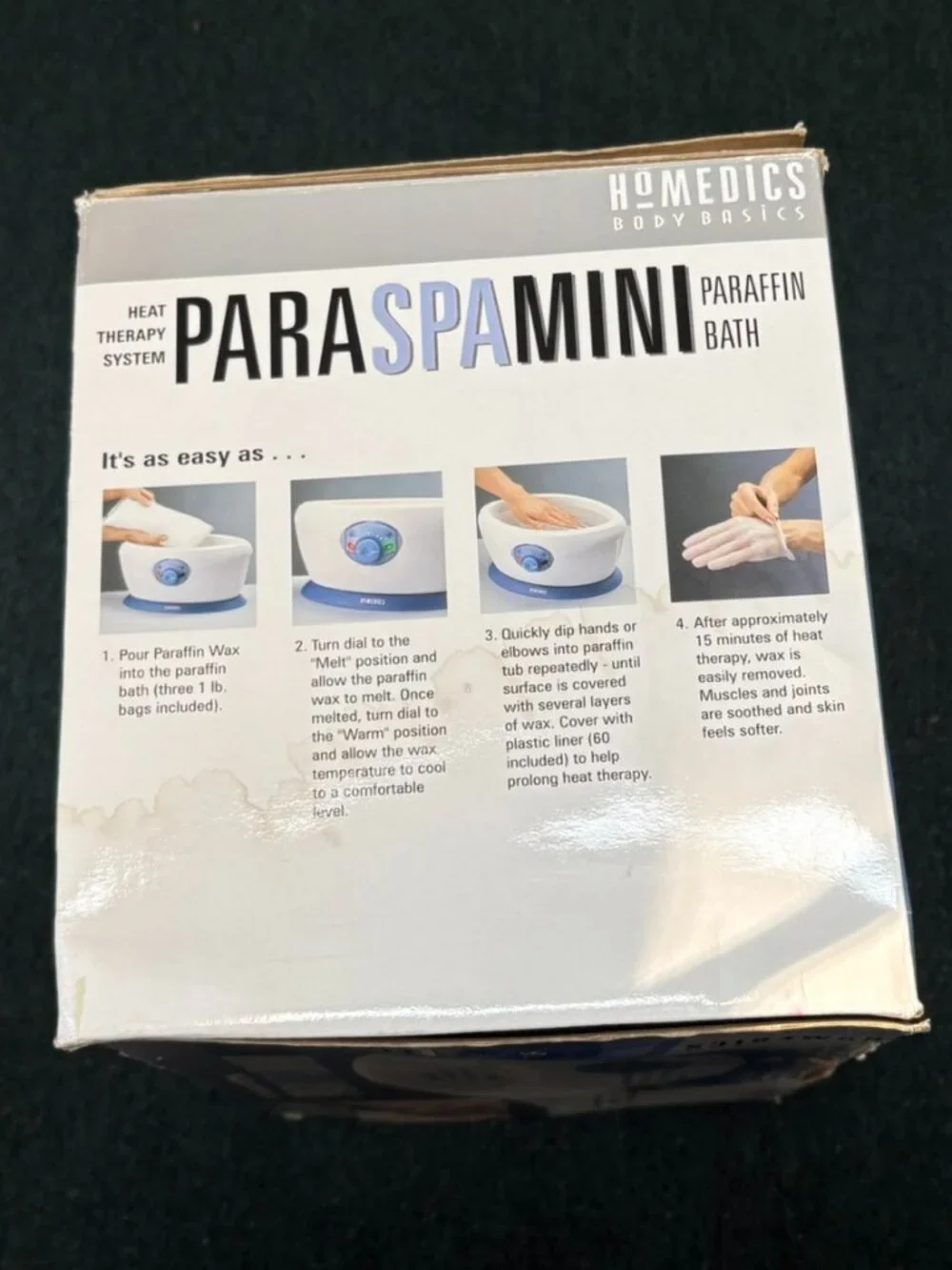 💙 HoMedics ParaSpa Mini Paraffin Bath Set — Heat Therapy System with Wax Refill